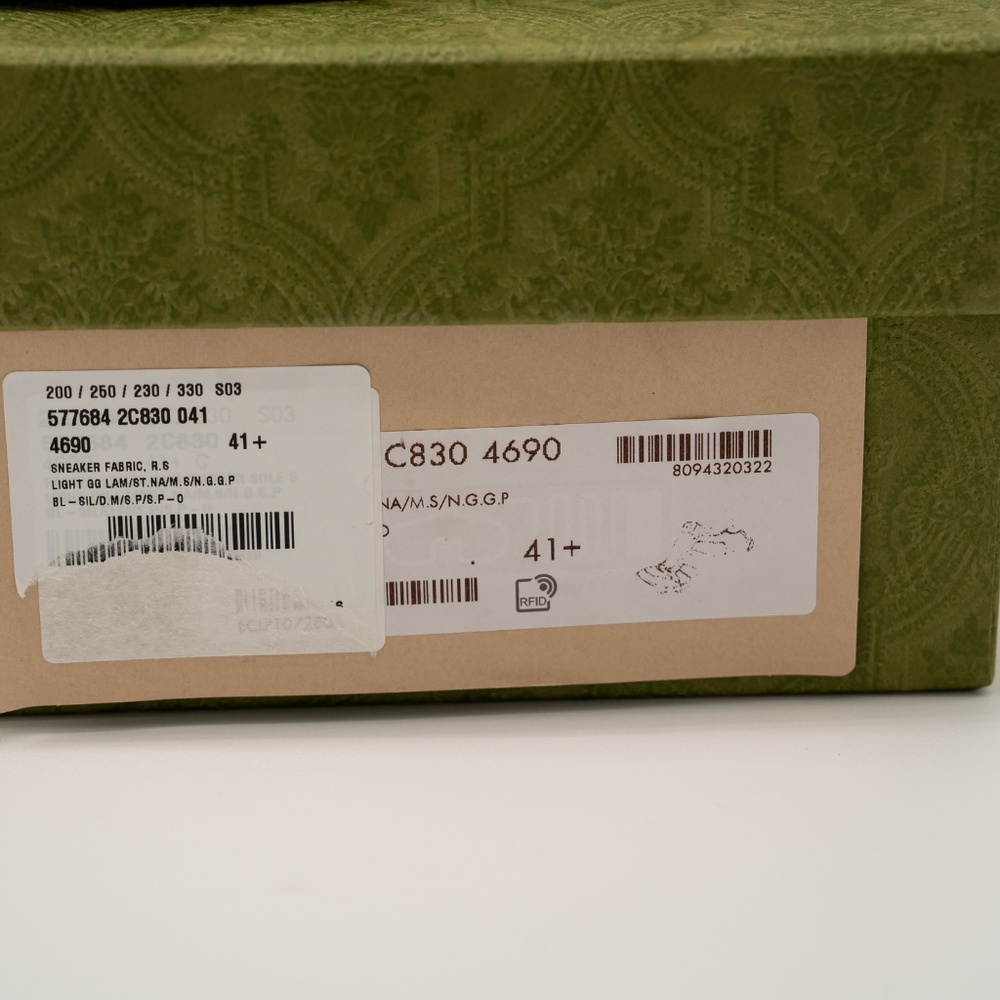 size 41.5G 11.5 US Gucci Screener Enamel Aged Sneakers Beige Blue Red - Picture 13 of 13